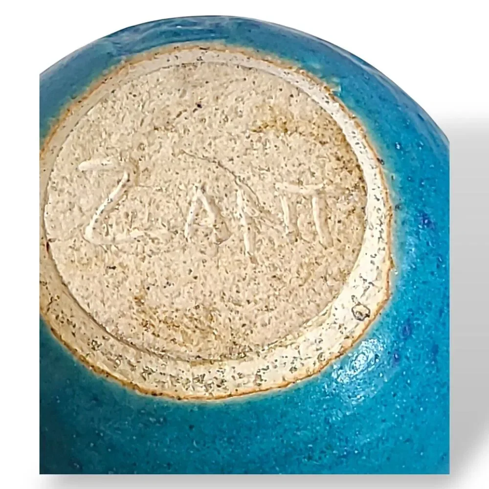 Small‎ Blue Zant Studio Art Pottery Stoneware Vase 4